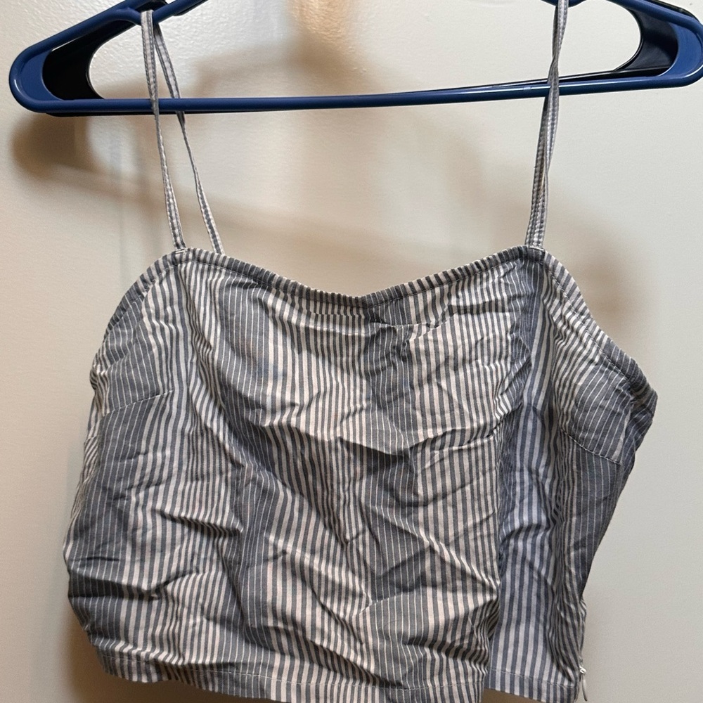 RVCA blue and White Striped crop top